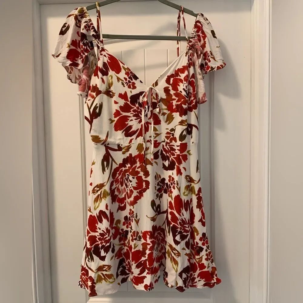 Lovers + Friends Revolve Mini Dress Size L Summer Adjustable Straps Lined